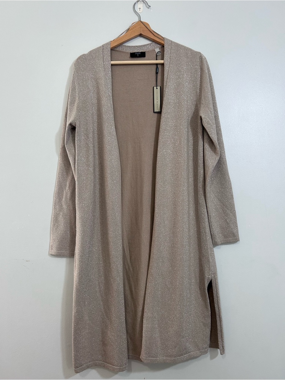Tahari Shimmering duster cardigan Sweater M